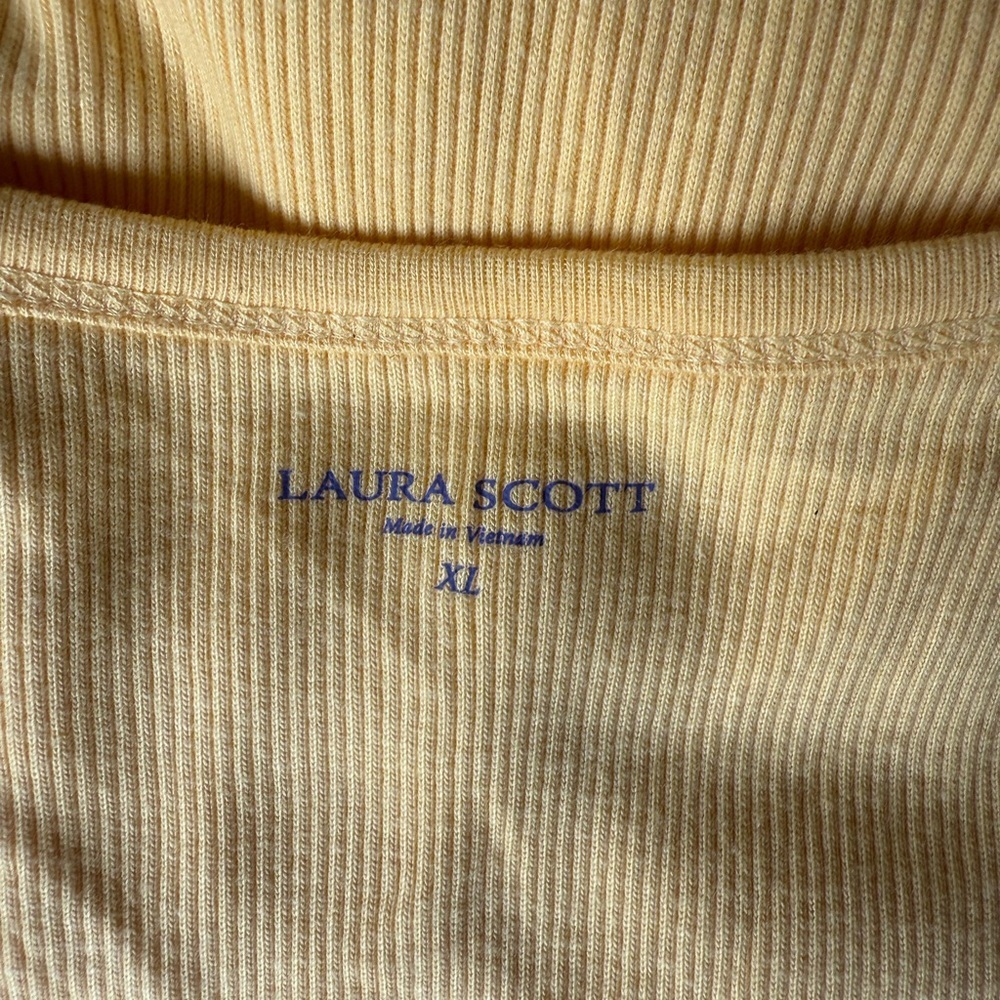 Laura Scott Yellow Missy Ribbed Tank Top - Picture 2 of 6